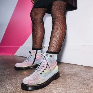 Dr. Doc Martens 1460 Pascal J Iridescent Rainbow Shimmer Sparkle Boots Sz 5M-6L